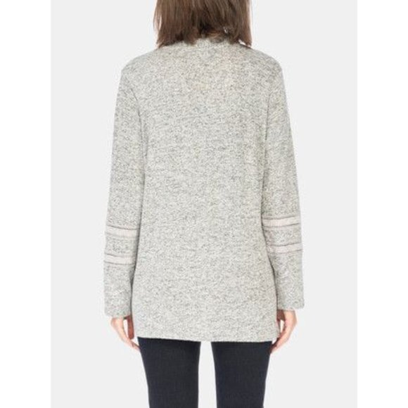 BOBEAU Suzy Lace Marled Open Cardigan in Grey - Small - Picture 4 of 4